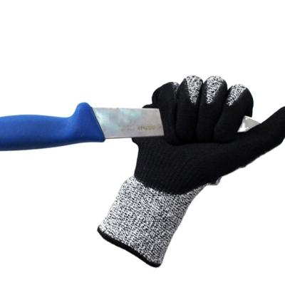 China 2022 Care Fashion Nitrile Hppe Palm Dipped Gloves Cut Safety Mechanics Labor for sale