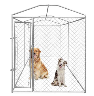 China Durable Large Dog Cage Cover Heavy Duty Pet House Outdoor Animal Cage Galvanized Dog Kennel Double Panels for sale