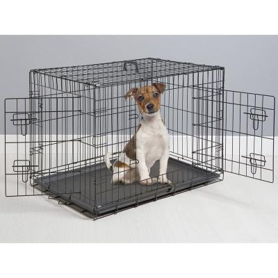 China High Quality Viable Collapsible Mesh Foldable Pet Dog Kennel Double Door Double Door Dog Wire Cage Custom Design On Sale for sale