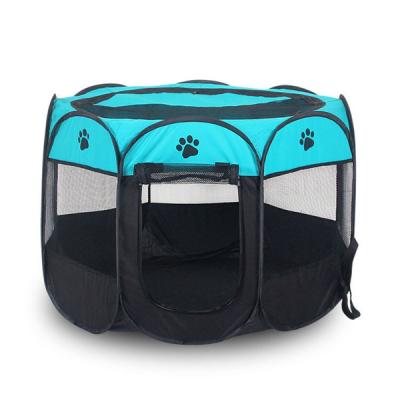 China Breathable Detachable Foldable Octagonal Cloth Kitten Puppy Playpen Pet Fence Portable Oxford Tent Cage for sale