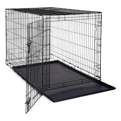 China Viable Manufacturer Supply Black Metal Mesh Pet Dog Cage, Durable Collapsible Dog Crate for sale