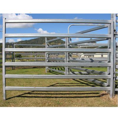 China Easily Assembled Manufacturer Electro Galvanized 6 Rails Square Tube Cattle Corral Panels for sale