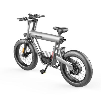 China 20 inch space alloy 500w 48v unisex gray electric foldable bicycle e-bike Eu warehouse COSWHEEL electric bike for sale