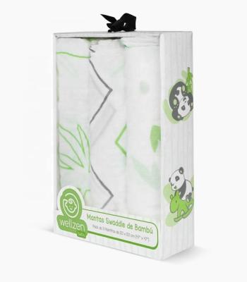 China Unique Panda Design 100%Bamboo Super Soft Muslin Anti-pilling Wrap Blankets for sale