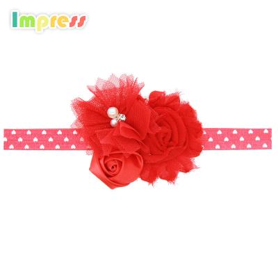 China Fabric Kids Hair Accessories Lace Up Headband Baby Hairband Flower for sale