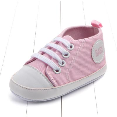 China 2018 New Arrival Fashion Wholesale Baby Classic Canvas Shoes In Pink Color 11cm for sale