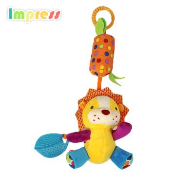 China Stuffed Animal Coloful Lion Plush Toys Small Hanging Crib Toy for sale