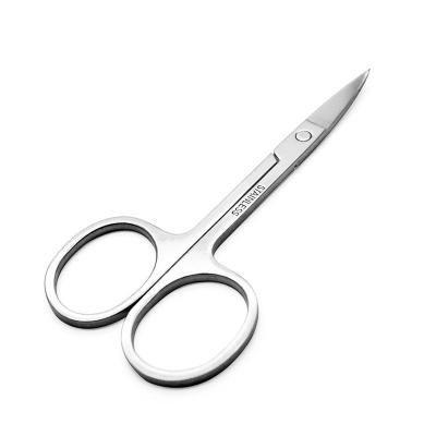 China Stainless Steel Beauty Trimming Scissors Eyebrow Scissors Makeup Eyelash Tool Nail Scissors Right Handed Curved Blades for sale