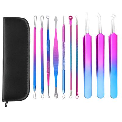 China Wholesale Comedone Extractor Pimple Pin Tool Box Blackhead Acne Removal Needles With Case MBH020 for sale