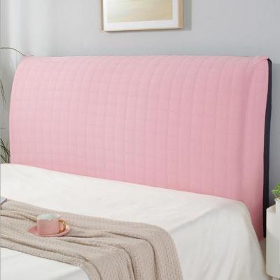 China Solid Head Cover Elastic Dustproof Headboard Cover Bed Stretch Jacquard Square Headboard Headboard Protector for sale