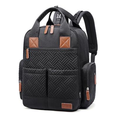 China Maternity Baby Bags USB Water Resistant Folding Bed Hutch Mum Bags Travel Waterproof Diaper Backpack Maternity Bag with Diaper Mat for sale