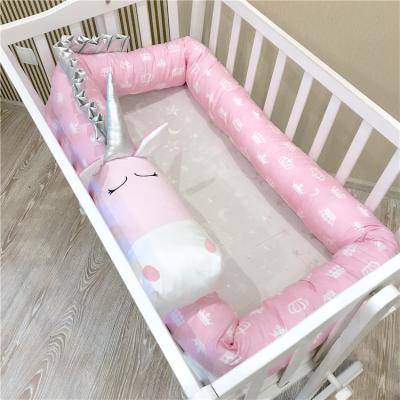 China Washable and Removable Bumper Hutch Unicorn Pillow Cradle Sleep Protector Baby Crib Cotton Long Memory Bumper for Boy and Girl for sale