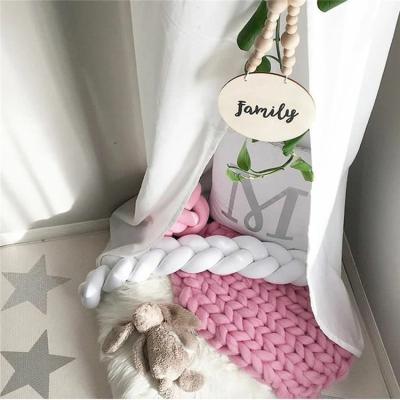 China Memory Baby Cushion Weaving Cots Baby Ball Plush Twisted Knotted Pillow Along Cushion Protector Knot for sale