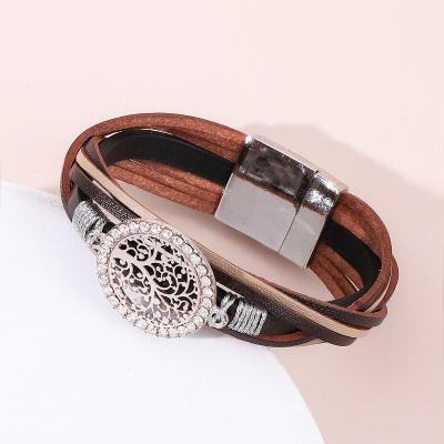 China Fashion Environmental Friendly Trendy Jewelry Bangle Black Brown Magnetic Cross Charms For Bracelets & Bangles for sale