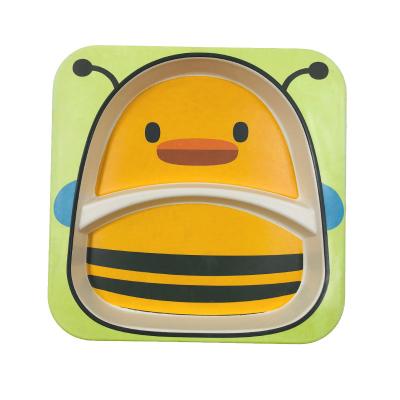 China Amazon Hot Sale BAMBOO Custom Printed BPA Free Kids Divided Plates for sale