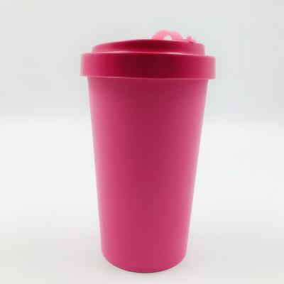 China Viable Factory Wholesale Solid Color Bamboo Fiber Coffee Mug Pink Mug for sale