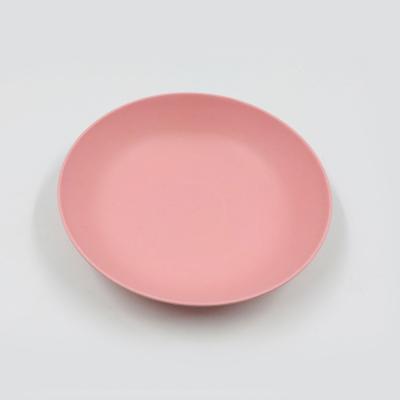 China Disposable Hot Selling Bamboo Fiber Round Dish, Solid Color Dinnerware Set for sale