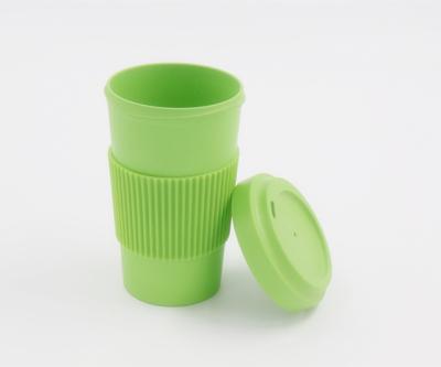 China Sustainable Fashionable utlity recycled bamboo fiber drinkware coffee milk tea cup with lid for sale