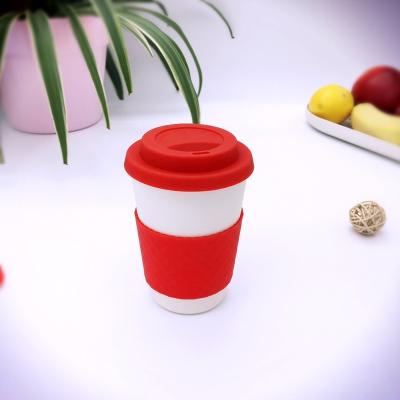 China Sustainable high quality natural bamboo fiber reusable coffee juice cup with custom style for sale