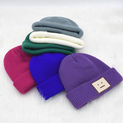 China High Quality Eco-friendly Winter Plain Dyed Beanie Hat 100% Custom Acrylic Warm Knitted Beanie for sale