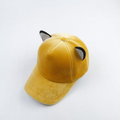 China Lovely COMMON Unisex Baseball Cap With Cat Ears Decoration Fashion Hat for sale