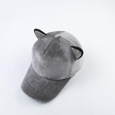 China COMMON Unisex Baseball Cap With Decoration Ears For Woman And Man Cat Ear Hat for sale