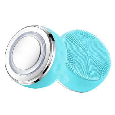 China Acne Treatment Silicone Electric Ultrasonic Facial Massager Brush Face Massager Beauty Personal Care Deep Cleansing Machine for sale