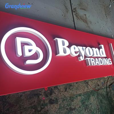 China Guangzhou Good Quality Solid And Strong LED Front Lighted Letter Logo Sign for sale