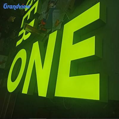 China Solid And Strong Acrylic 3D Custom Logo Wall Sign Led Shop Exterior Door Solid Acrylic Front Lit Sign For Outdoor Business Signage Logo for sale