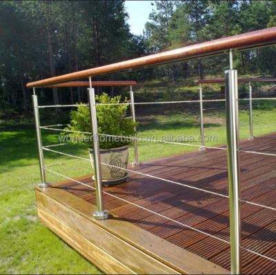 China Modern Powder Coated Cable Fencing Wood Railing Outdoor Cable Fencing Systems for sale