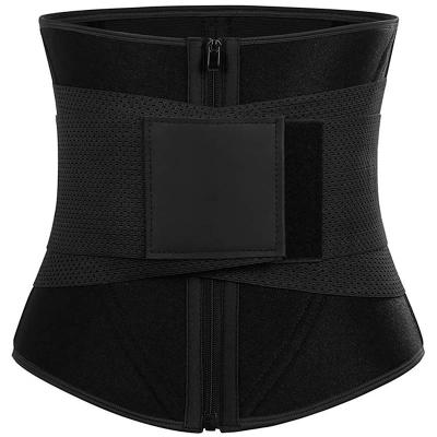 China Custom Logo Single Waist Belt Polyester Neoprene Waist Trainer Sweat Belt Antibacterial for sale