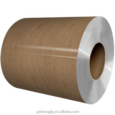 China Pearl Bright/Matte/Frosted CN High Quality  PE Coated 1000 3000 Series Wood Grain Colored Aluminum Coils for sale