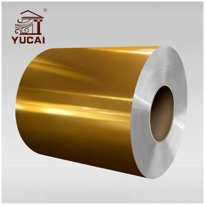 China Indoor decoration; construction; manufacturing Guangdong Profesional Color Coated Aluminum Coil Gold Golden PE PVDF Coated Aluminum Coil for sale