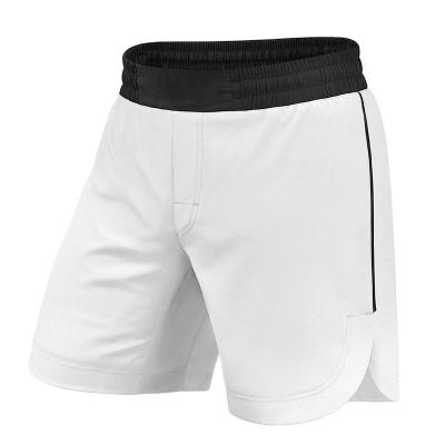 China Wholesale Custom Stretch White Muay Thai Shorts Polyester/Cotton Boxing Thai Muay Pants Martial Arts Wear for sale