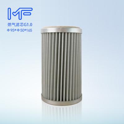 China Stainless Steel Wire Mesh Mfiltration G1.0 Pleated 5 Micron Filter Natural Gas Filter Element for sale