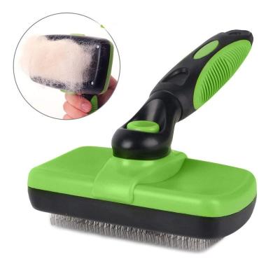 China Pet Grooming Tool Viable Self Cleaning Throwing Comb Pet Hair Removal Brush for sale