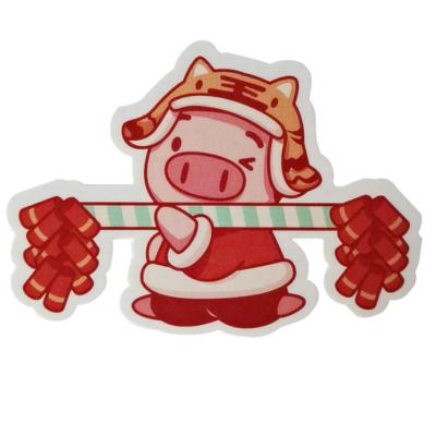 China Custom Fun Waterproof Cheap Pig Business Label Vinyl Stickers Die Cut You For Thank You for sale