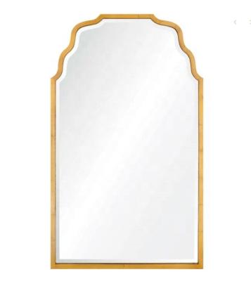 China 2020 Minimalist Top Selling Gold Decorative Wall Mounted Brass Color Framed Arch Customized Mirror for sale