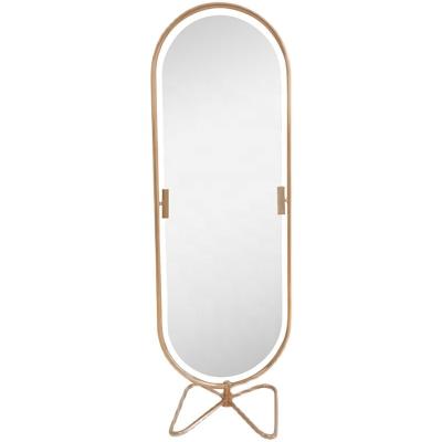 China Minimalist SWT Large Corridor Integrated Gold Floor Mirror Body Mirror For Dressing Room for sale