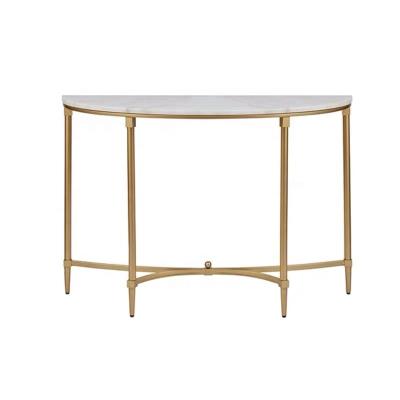 China Easy Assemble Metal French Roman Marble Console SWT Home Decoration Style Semicircle Console Table Hallway Table for sale