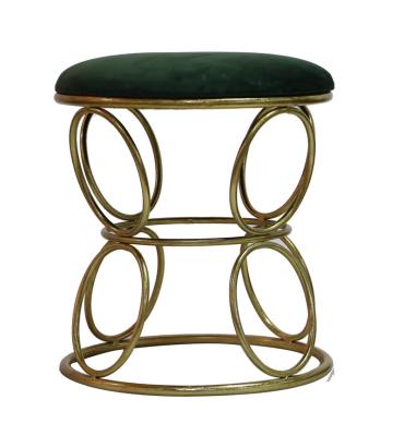 China SWT Retro Simple Design Eco-friendly Public Leg Round Shape Elegant Ottoman Velvet for sale