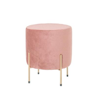 China Eco-friendly Modern Insta-Famous Round SWT Cloth Iron Bench Stool For Nail Shop for sale