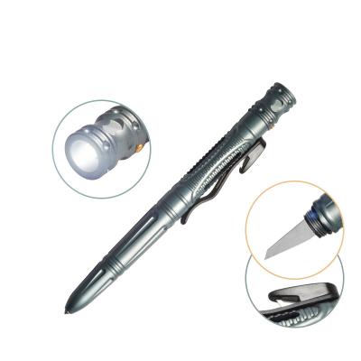 China Low MOQ Amazon Refill Best Selling Tactical Pen Multifunctional Aluminum Self-defense Pen With Flashlight for sale