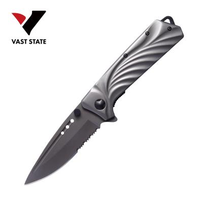 China Rescue Folding Non-variable Titanium Coating Tactical Knife With Cutter for sale