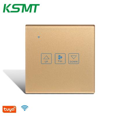 China Tempered Glass +PC KAISI 86 EU Standard Celling Fan Switches Smart Touch Switch WIfi Voice Control Touch Ceiling Fan Switch for sale