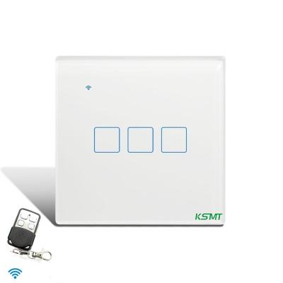 China EU 86 wall touch switch tempered glass +PC KAISI switch 433 smart wifi rf white wall remote control remote control home lamp switch for sale