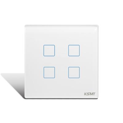 China Luxury White Tempered Glass+PC Smart Home Hotel Touch Wall Switch 1Gang/2Gang/3Gang 2Way Crystal Glass Panel Touch Light Switch +PC Kaisi for sale