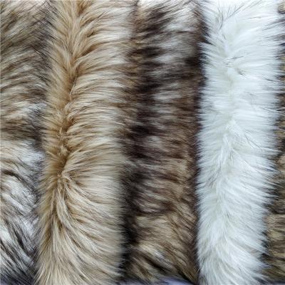 China Glamorous Jacquard Faux Fox Embossed Artificial Fur Embossed Fabric For Women Coat Vest for sale