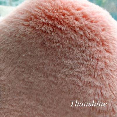 China Toy High Quality Pink Faux Rabbit Fur Fabric For Winter Coat Blankets for sale