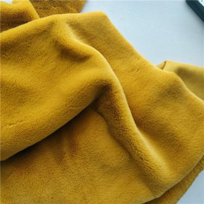 China Toy High Quality Camel Color Faux Rabbit Fur Fabric For Winter Coat Blankets for sale